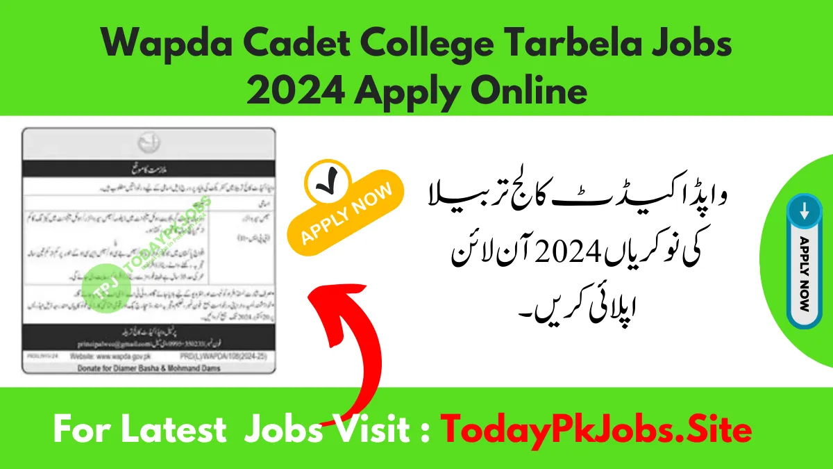 Wapda Cadet College Tarbela Jobs 2024 Apply Online