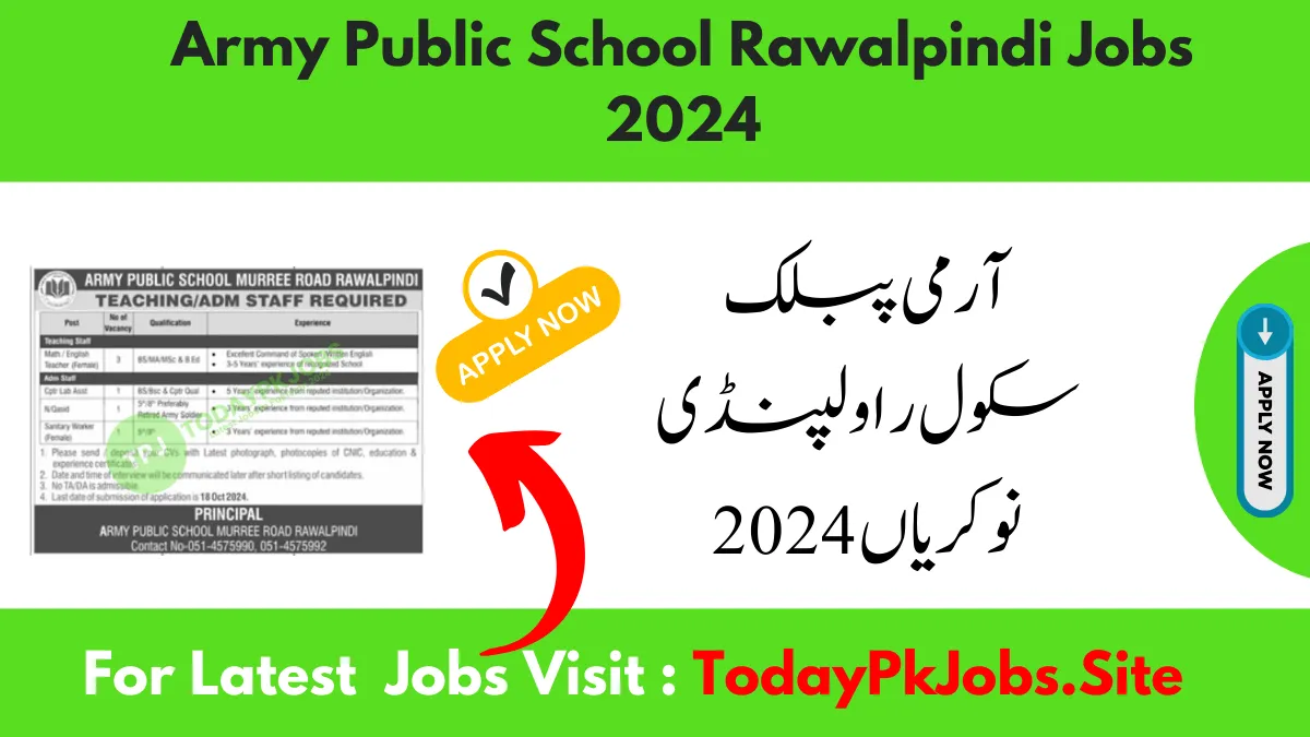 Army Public School Rawalpindi Jobs 2024